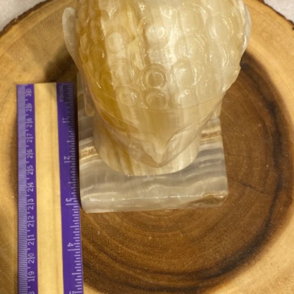 Amber Onyx Buddha Head Lamp with Bulb and Cord, Fun Lights, Unique Lighting, Art - Picture 9 of 9